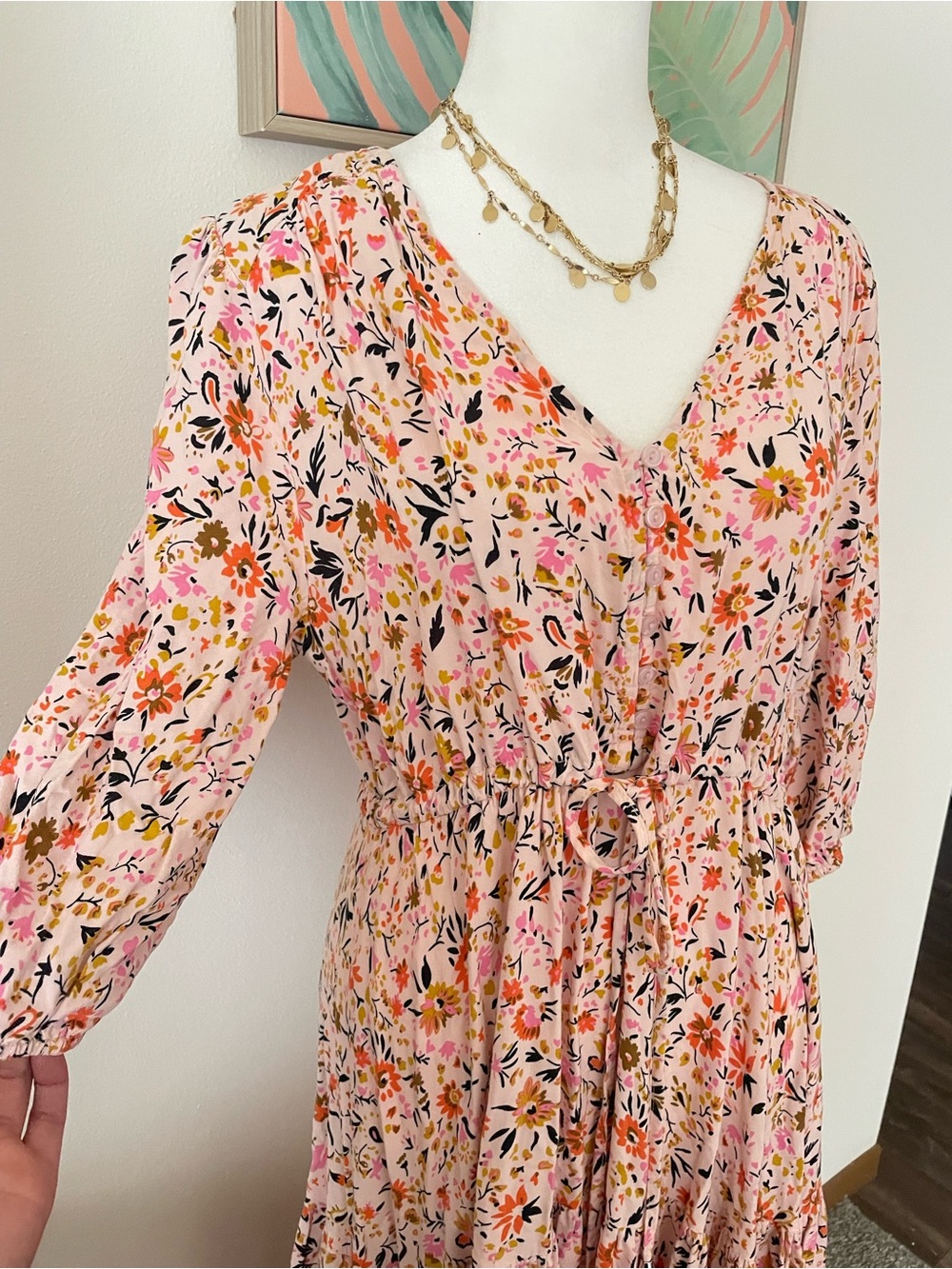 Petal + Pup Kelda Midi Maxi Floral Dress in Size Large - Picture 5 of 6